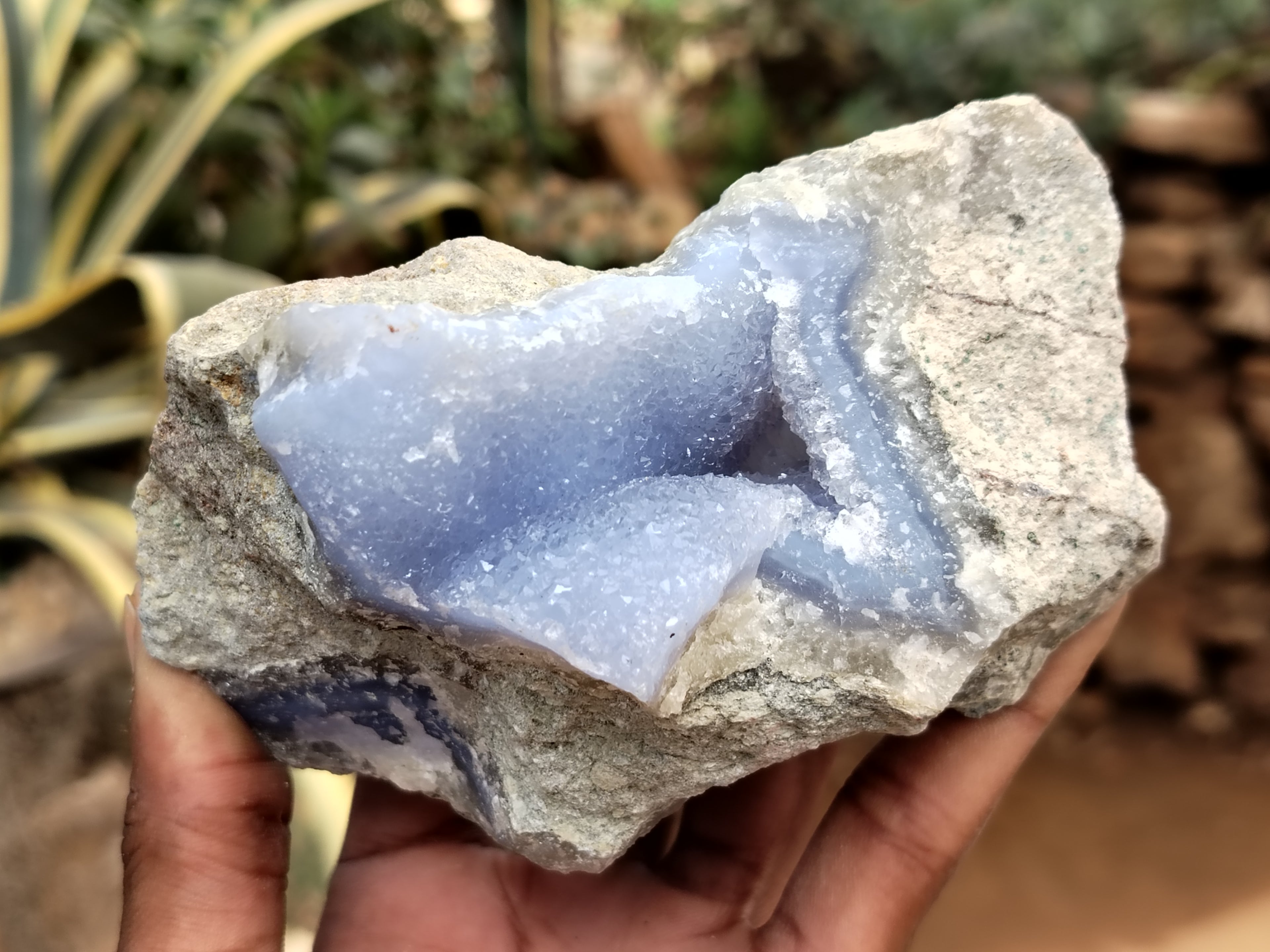 Natural Blue Lace Agate Geodes x 6 From Nsanje, Malawi - Toprock Gemstones and Minerals 