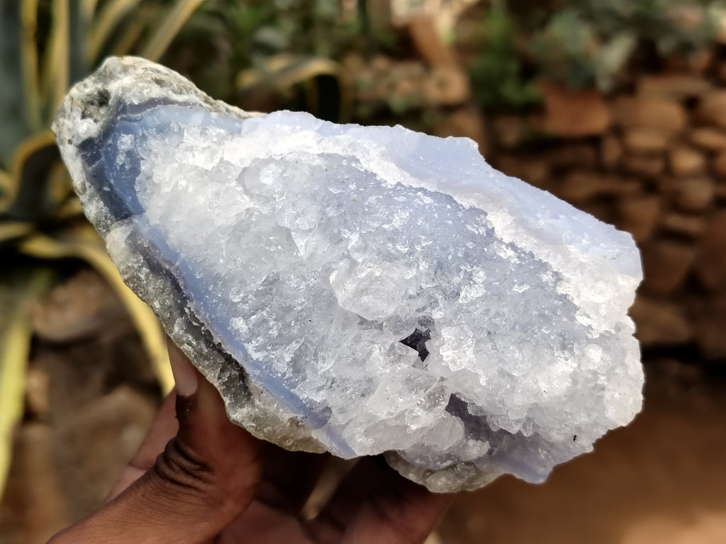 Natural Blue Lace Agate Geodes x 6 From Nsanje, Malawi - Toprock Gemstones and Minerals 