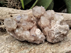 Natural Smokey Phantom Quartz Clusters x 2 From Luena, Congo - Toprock Gemstones and Minerals 