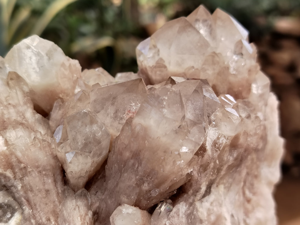 Natural Smokey Phantom Quartz Clusters x 2 From Luena, Congo - Toprock Gemstones and Minerals 