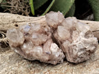 Natural Smokey Phantom Quartz Clusters x 2 From Luena, Congo - Toprock Gemstones and Minerals 