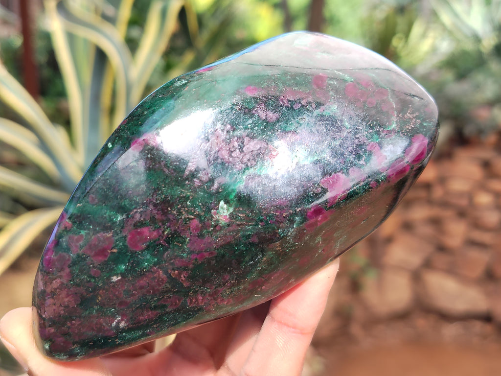 Polished Ruby Corundum In Chrome Verdite Free Forms x 4 From Zimbabwe - Toprock Gemstones and Minerals 