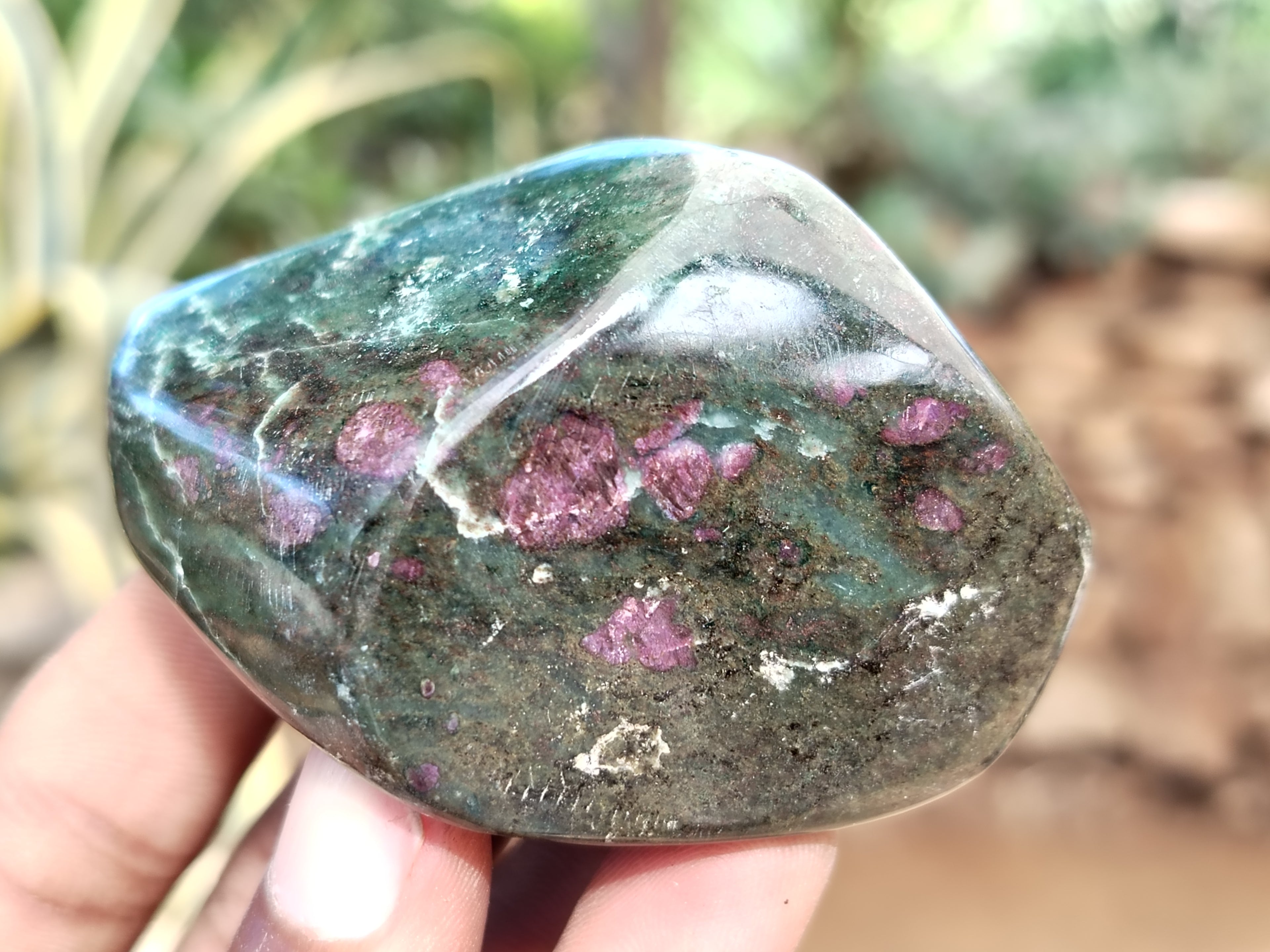 Polished Ruby Corundum In Chrome Verdite Free Forms x 4 From Zimbabwe - Toprock Gemstones and Minerals 