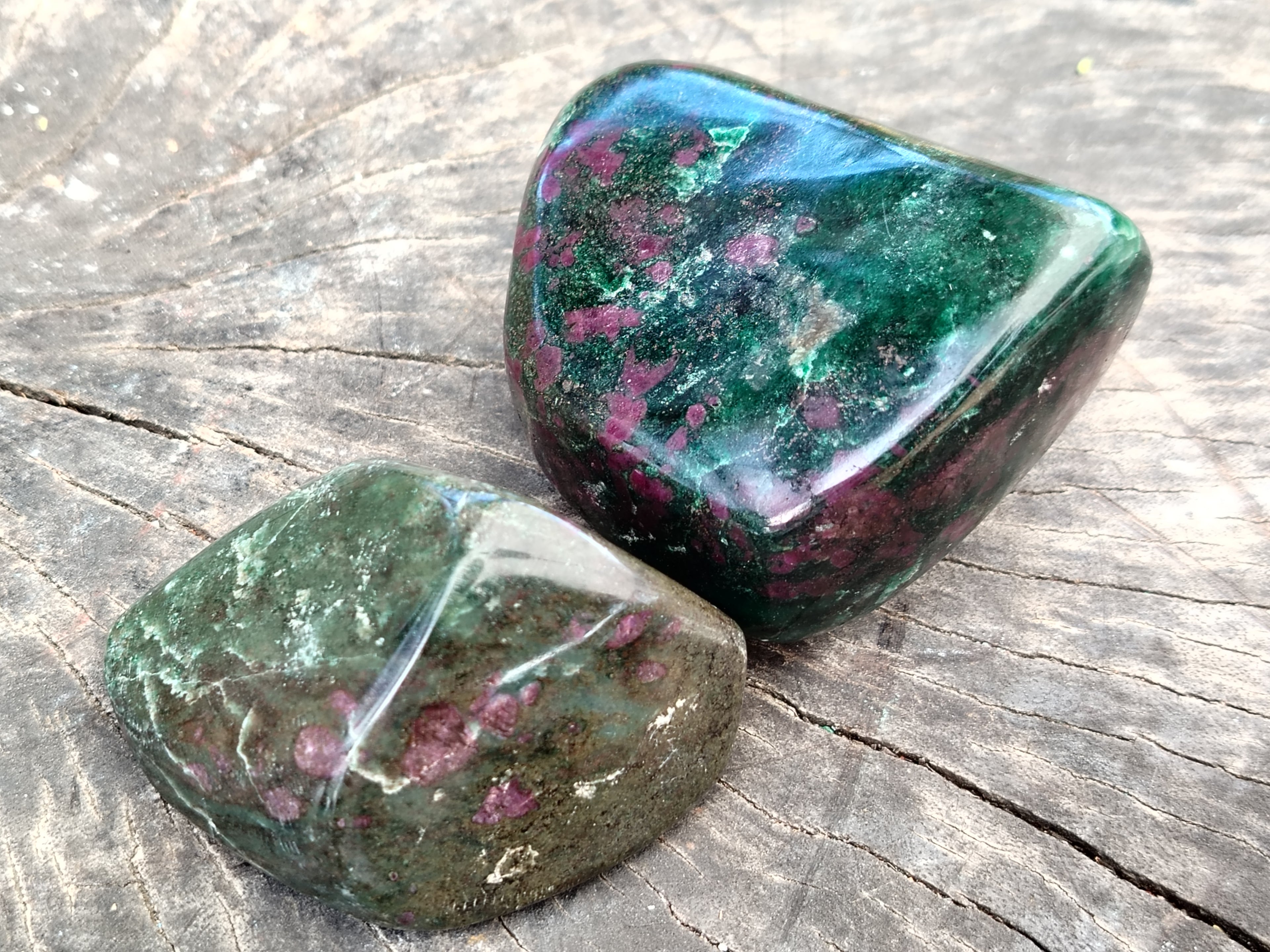 Polished Ruby Corundum In Chrome Verdite Free Forms x 4 From Zimbabwe - Toprock Gemstones and Minerals 