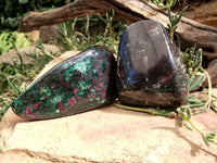 Polished Ruby Corundum In Chrome Verdite Free Forms x 4 From Zimbabwe - Toprock Gemstones and Minerals 