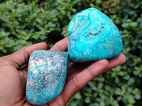 Polished Shattuckite with Azurite and Chrysocolla Free Forms x 4 From Congo - Toprock Gemstones and Minerals 