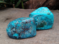 Polished Shattuckite with Azurite and Chrysocolla Free Forms x 4 From Congo - Toprock Gemstones and Minerals 