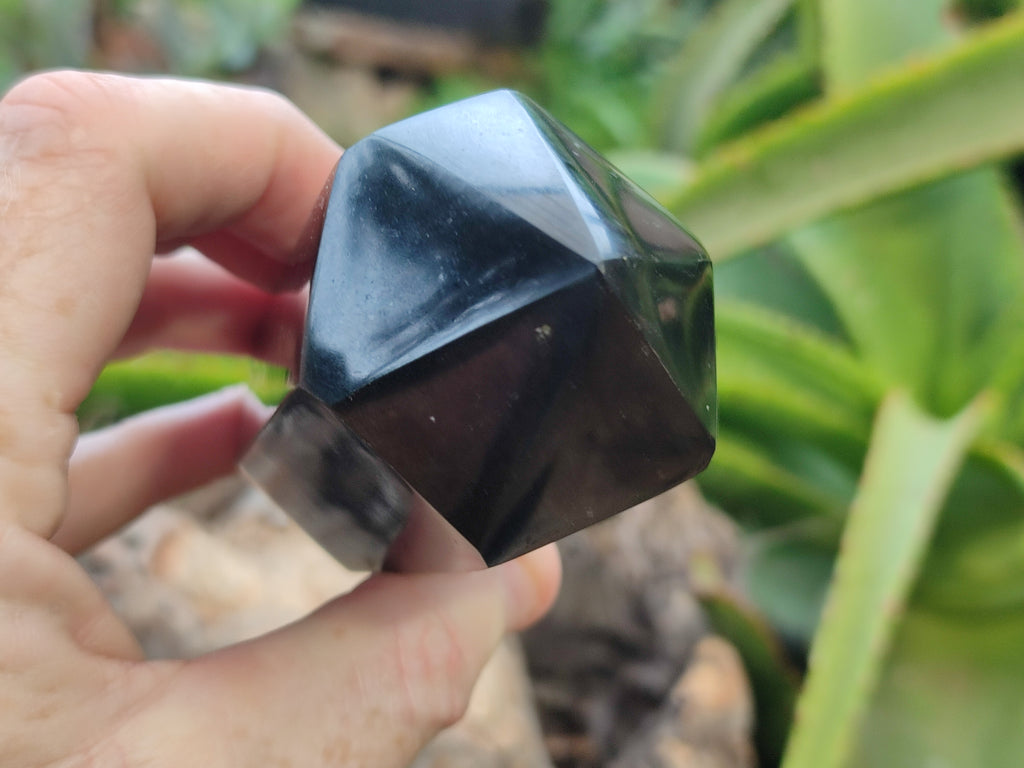 Polished Black Basalt Double Terminated Points x 4 From Antsirabe, Madagascar - Toprock Gemstones and Minerals 