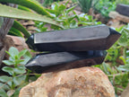 Polished Black Basalt Double Terminated Points x 4 From Antsirabe, Madagascar - Toprock Gemstones and Minerals 