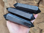 Polished Black Basalt Double Terminated Points x 4 From Antsirabe, Madagascar - Toprock Gemstones and Minerals 