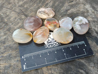 Polished Fossil Flower Agate Cabochons x 70 From Antsahalova, Madagascar