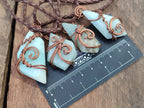 Polished Copper Wire Wrapped Blue Smithsonite Jewellery Pendants x 6 From Congo - Toprock Gemstones and Minerals 