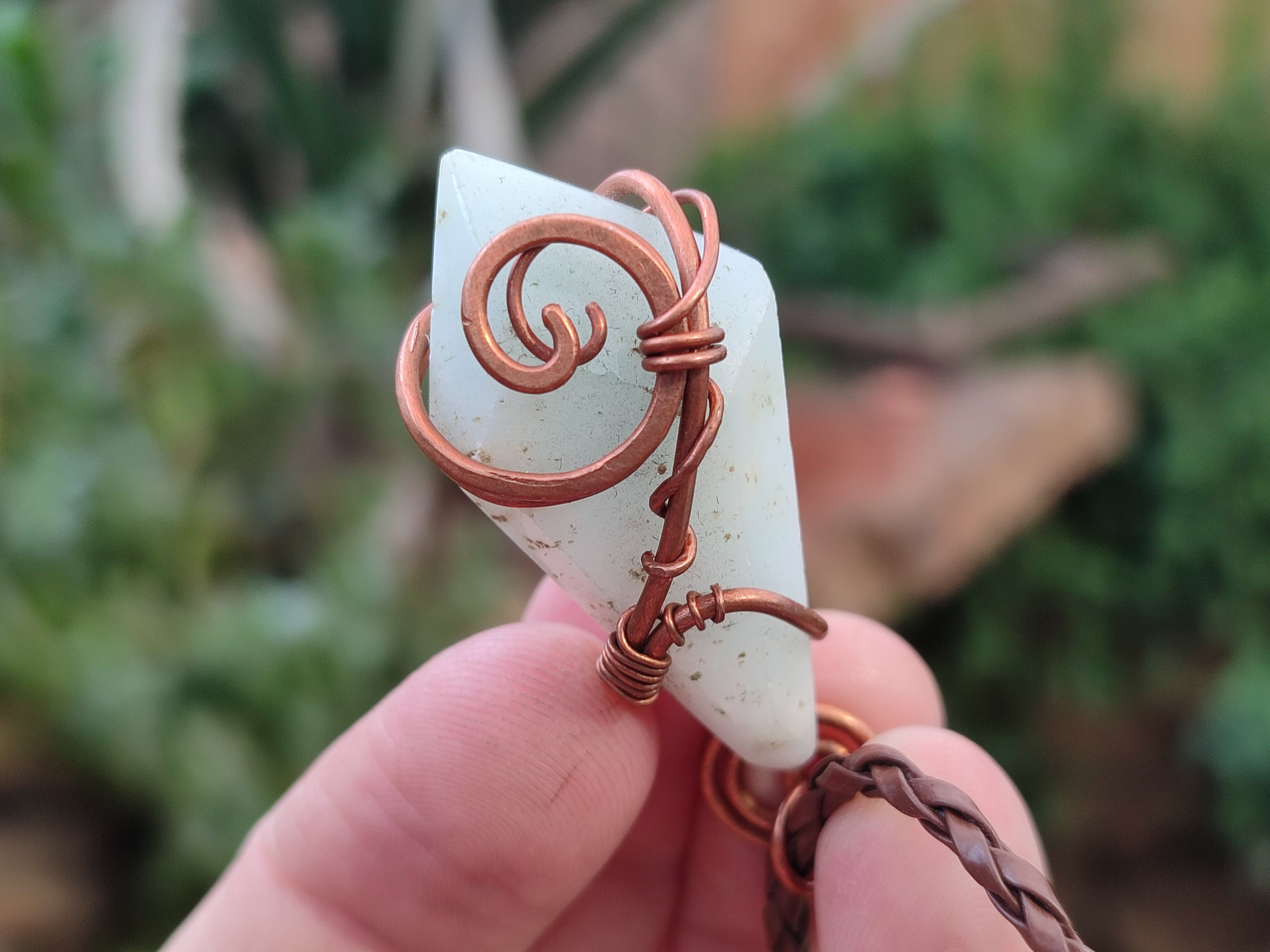 Polished Copper Wire Wrapped Blue Smithsonite Jewellery Pendants x 6 From Congo - Toprock Gemstones and Minerals 