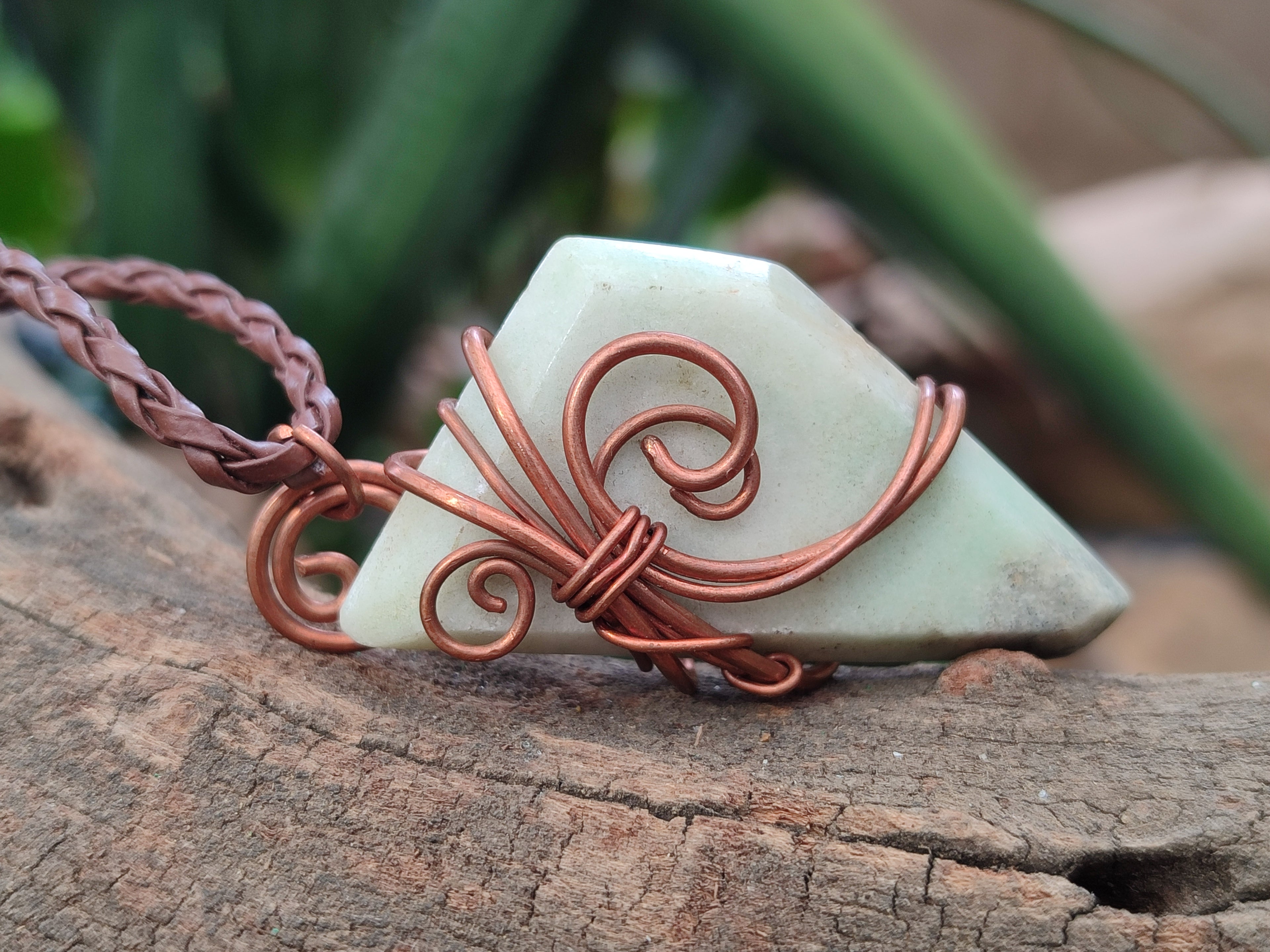 Polished Copper Wire Wrapped Blue Smithsonite Jewellery Pendants x 6 From Congo - Toprock Gemstones and Minerals 
