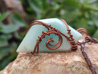 Polished Copper Wire Wrapped Blue Smithsonite Jewellery Pendants x 6 From Congo - Toprock Gemstones and Minerals 