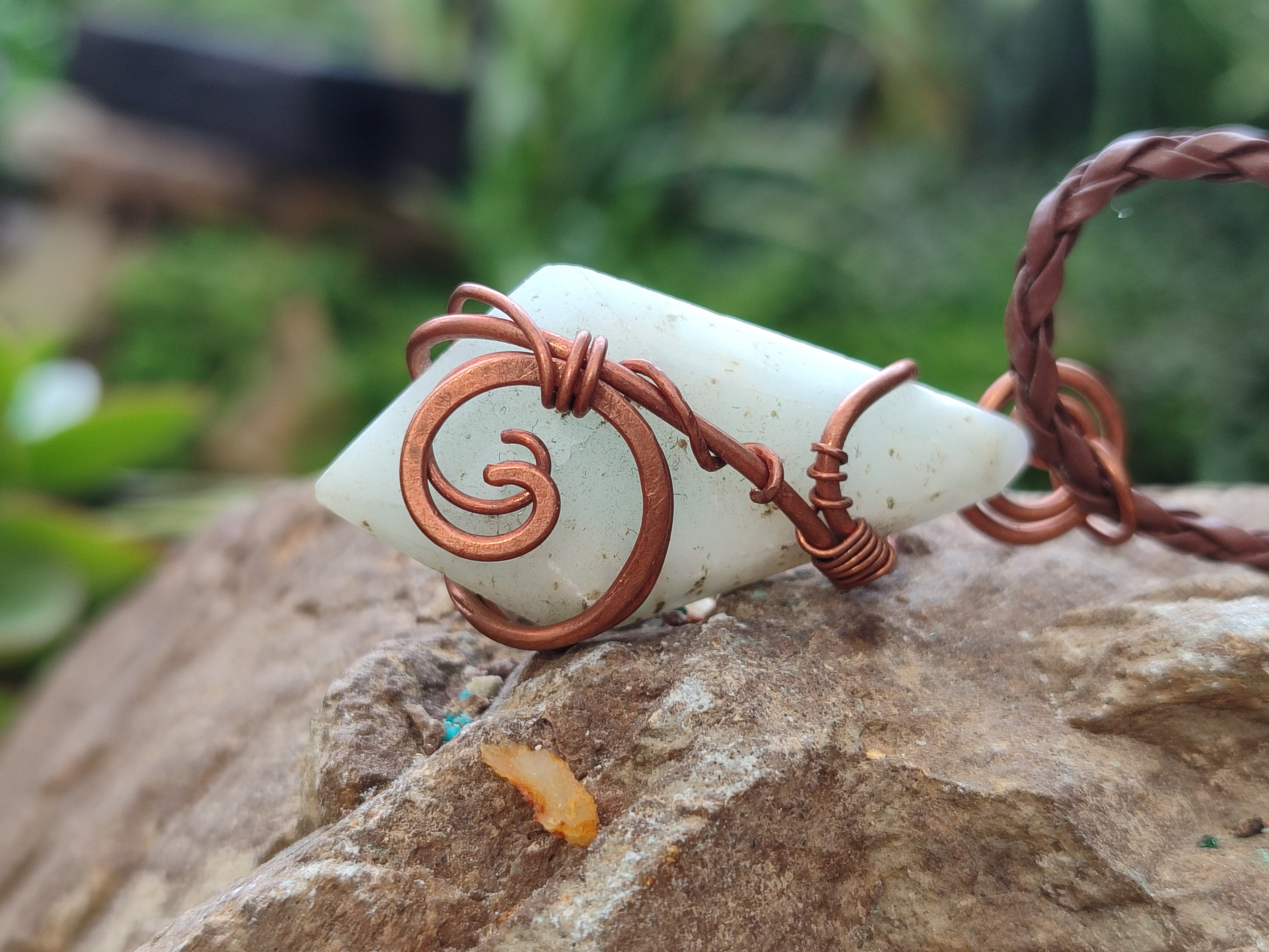 Polished Copper Wire Wrapped Blue Smithsonite Jewellery Pendants x 6 From Congo - Toprock Gemstones and Minerals 