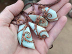 Polished Copper Wire Wrapped Blue Smithsonite Jewellery Pendants x 6 From Congo - Toprock Gemstones and Minerals 