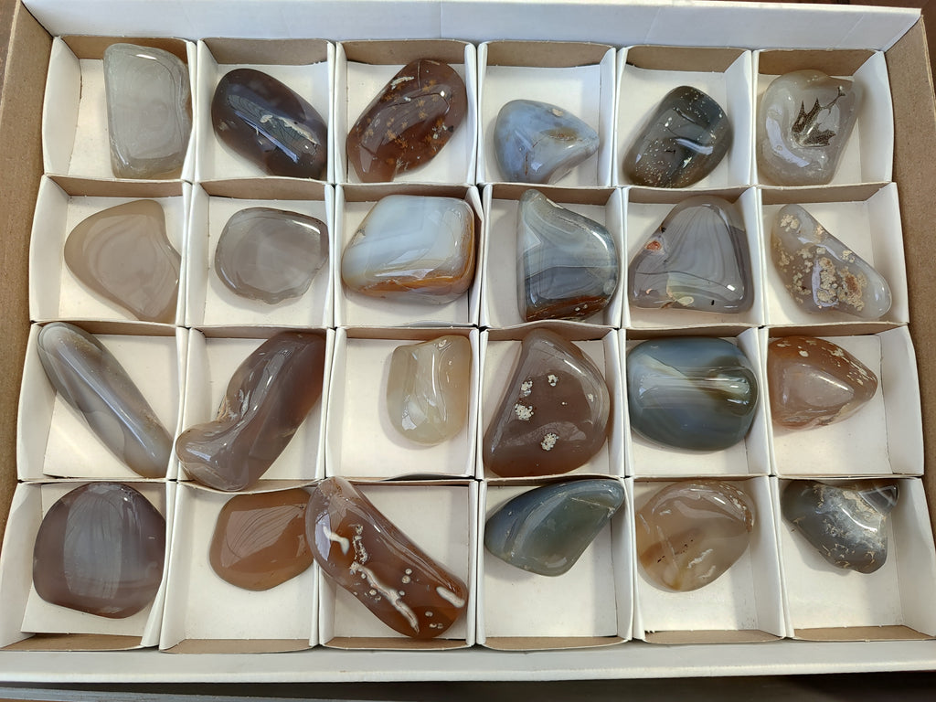 Polished Banded Free Forms x 24 From Madagascar - Toprock Gemstones and Minerals 