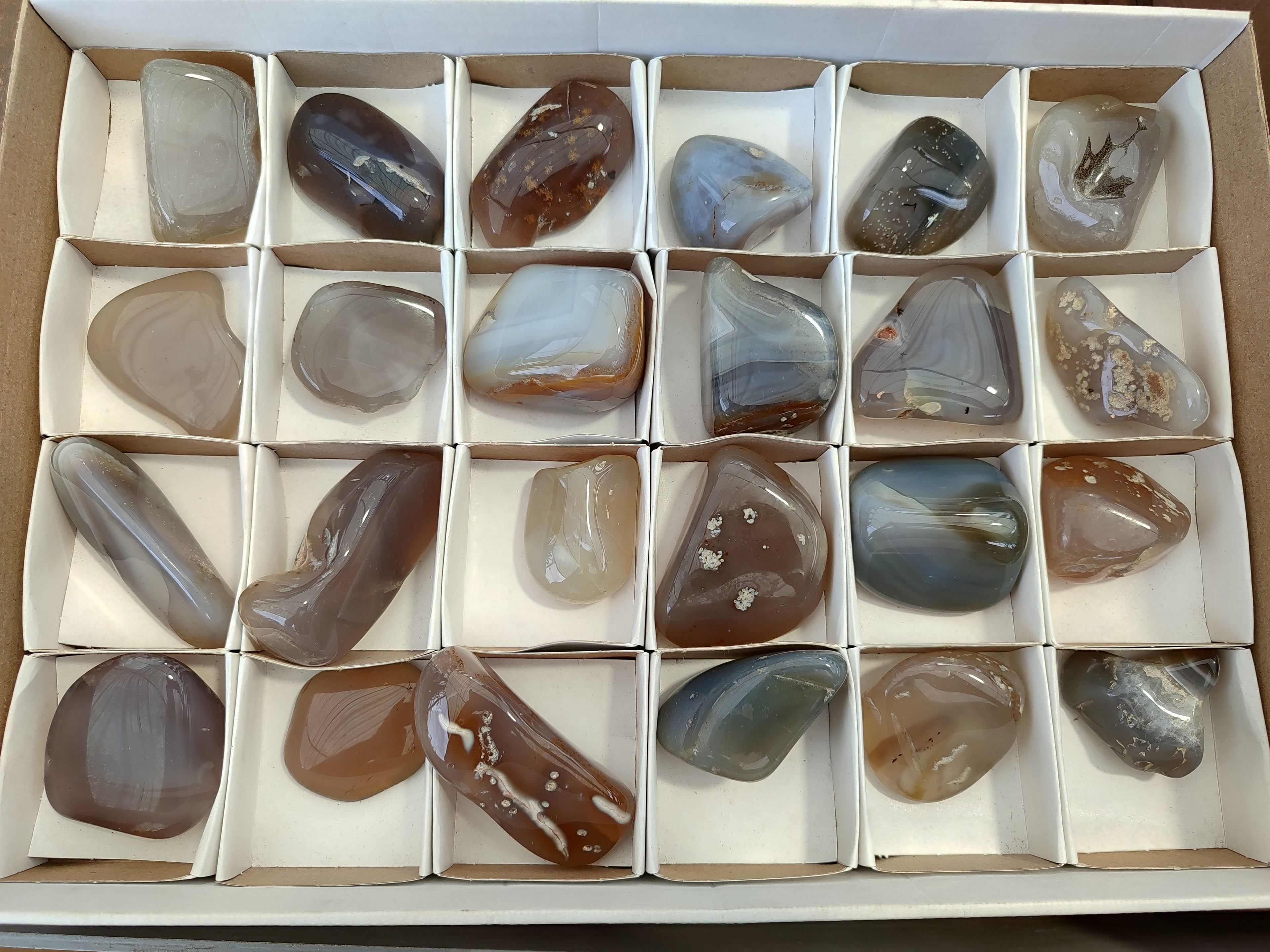 Polished Banded Free Forms x 24 From Madagascar - Toprock Gemstones and Minerals 