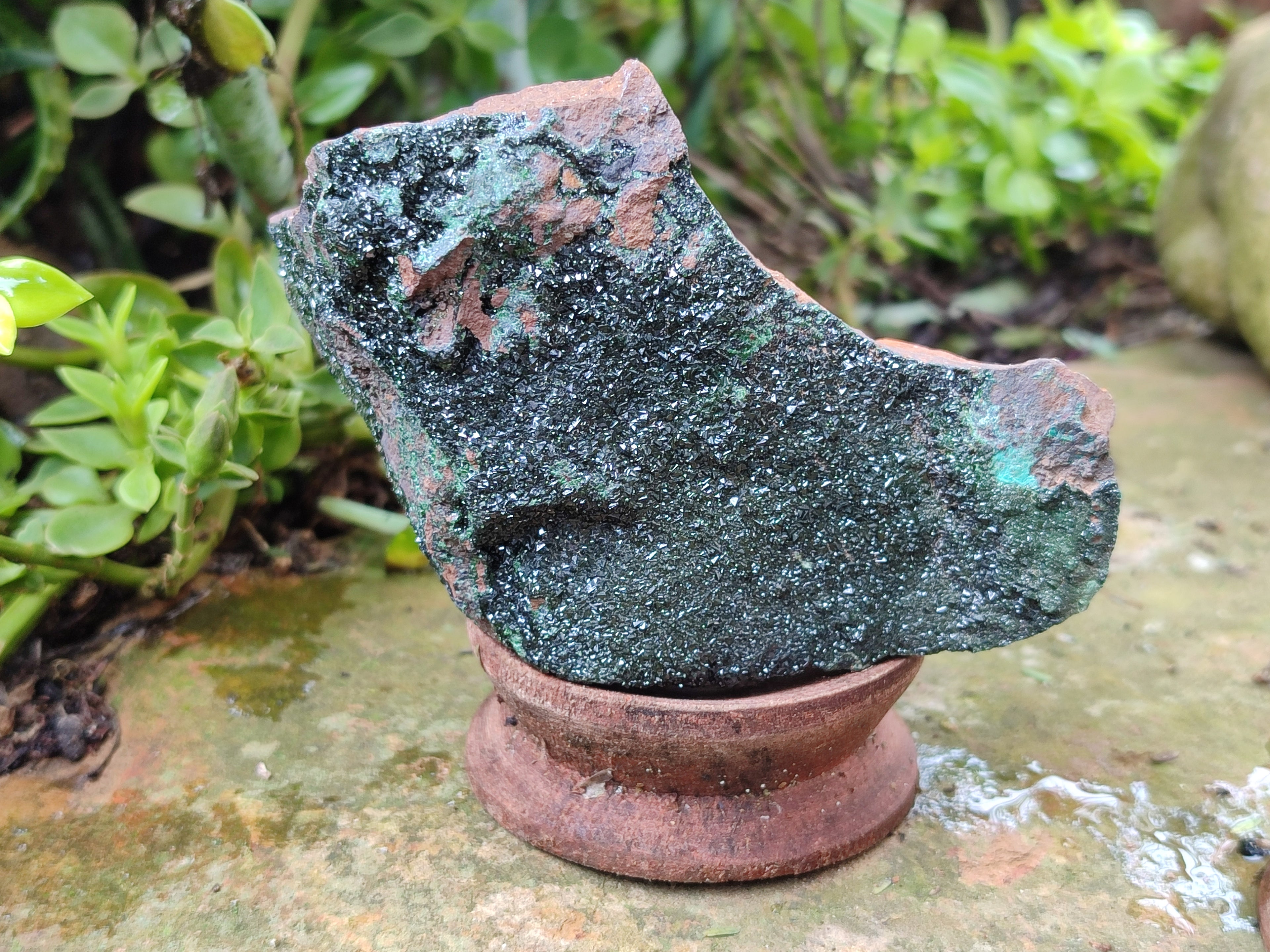 Natural Libethenite Crystals On Dolomite Matrix Specimens x 4 From Shituru, Congo - Toprock Gemstones and Minerals 