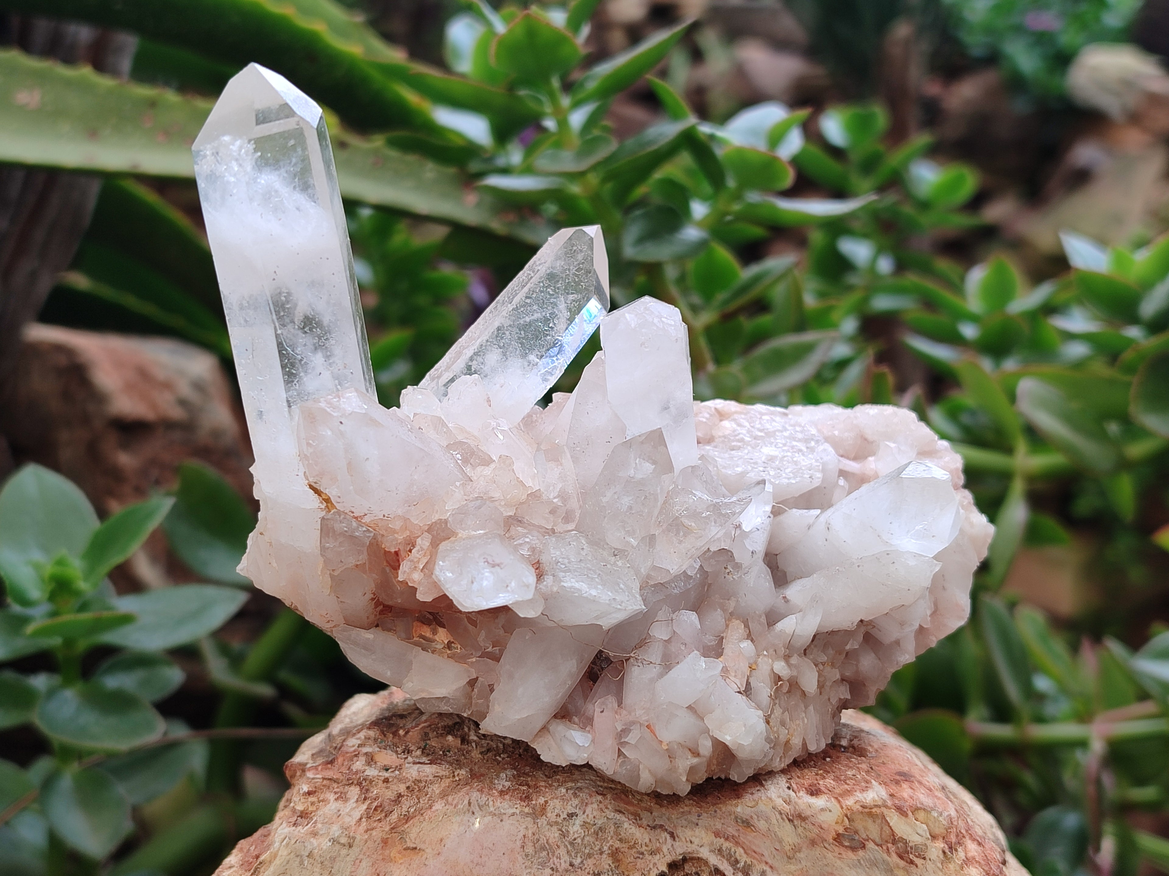 Natural Quartz Clusters x 4 From Madagascar - Toprock Gemstones and Minerals 