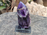 Polished Chevron Amethyst Points x 2 From Zambia