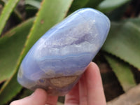 Polished Blue Lace Agate Geodes x 6 From Nsanje, Malawi