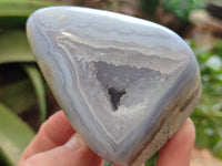 Polished Blue Lace Agate Geodes x 6 From Nsanje, Malawi