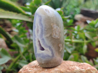 Polished Blue Lace Agate Geodes x 6 From Nsanje, Malawi