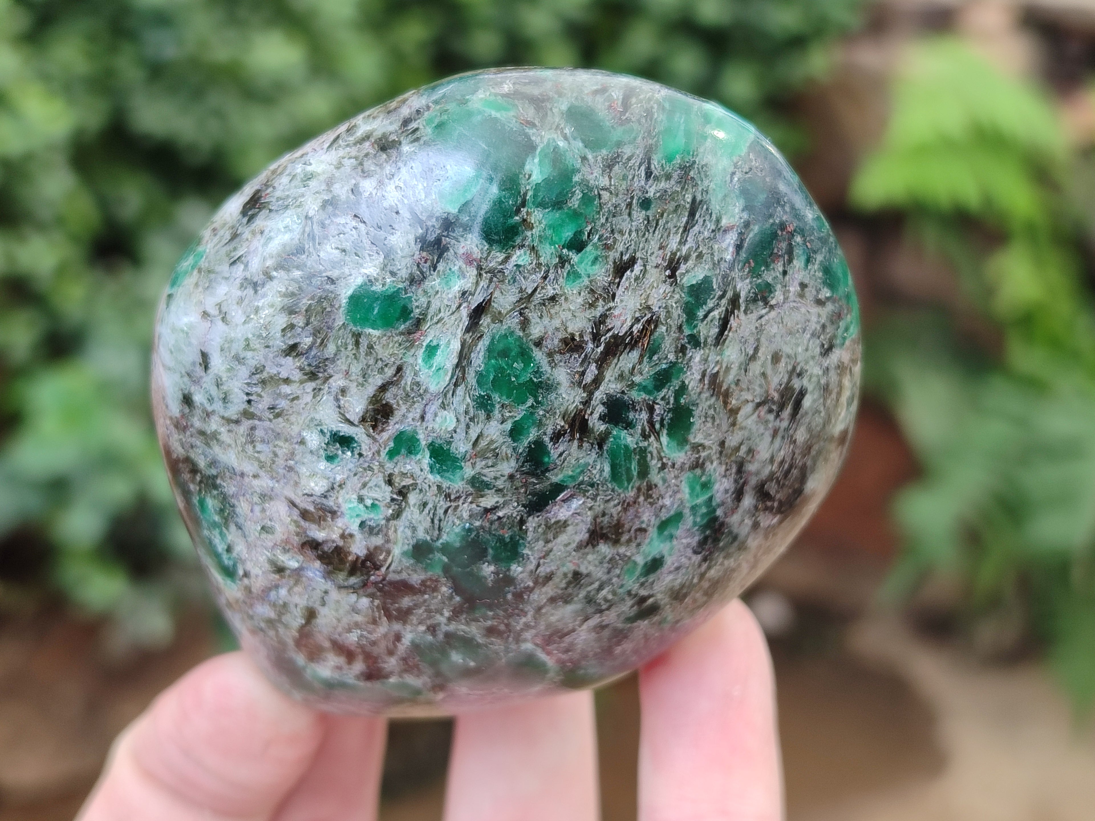 Polished Emerald Mica In Matrix Standing Free Forms x 4 From Mutoko, Zimbabwe - Toprock Gemstones and Minerals 