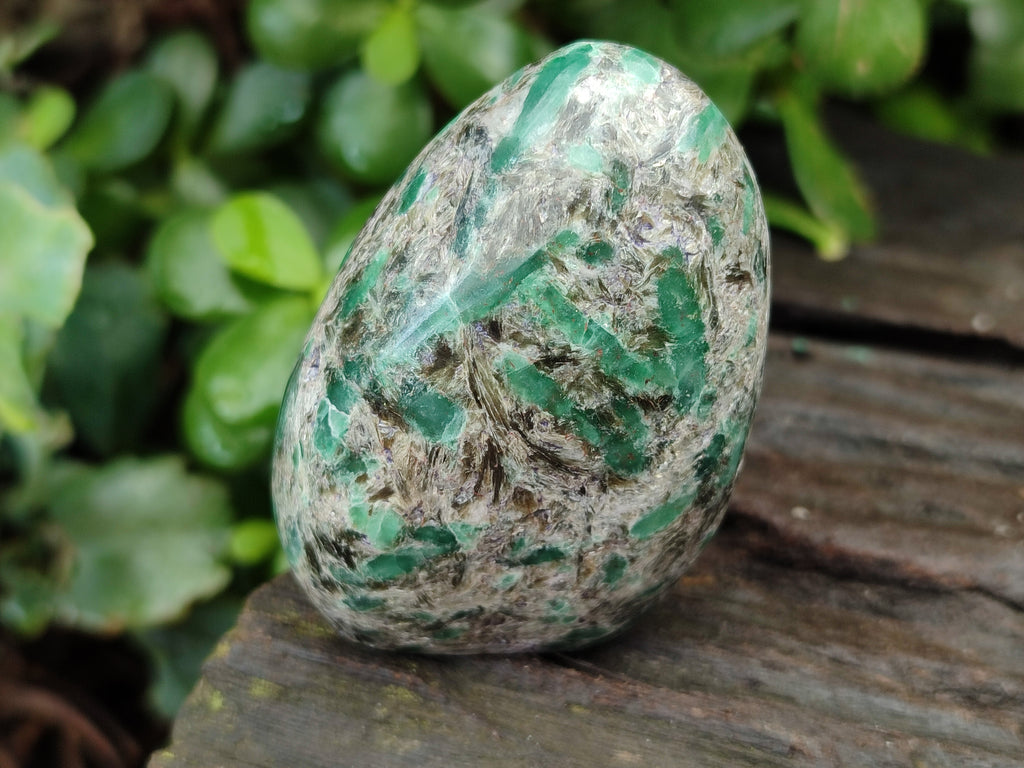 Polished Emerald Mica In Matrix Standing Free Forms x 4 From Mutoko, Zimbabwe - Toprock Gemstones and Minerals 