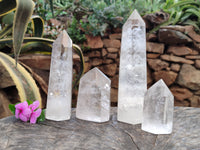 Polished Clear Quartz Crystals x 4 From Madagascar