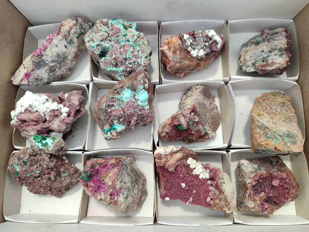 Natural Salrose Cobaltion Dolomite Specimens x 12 From Kakanda, Congo - Toprock Gemstones and Minerals 