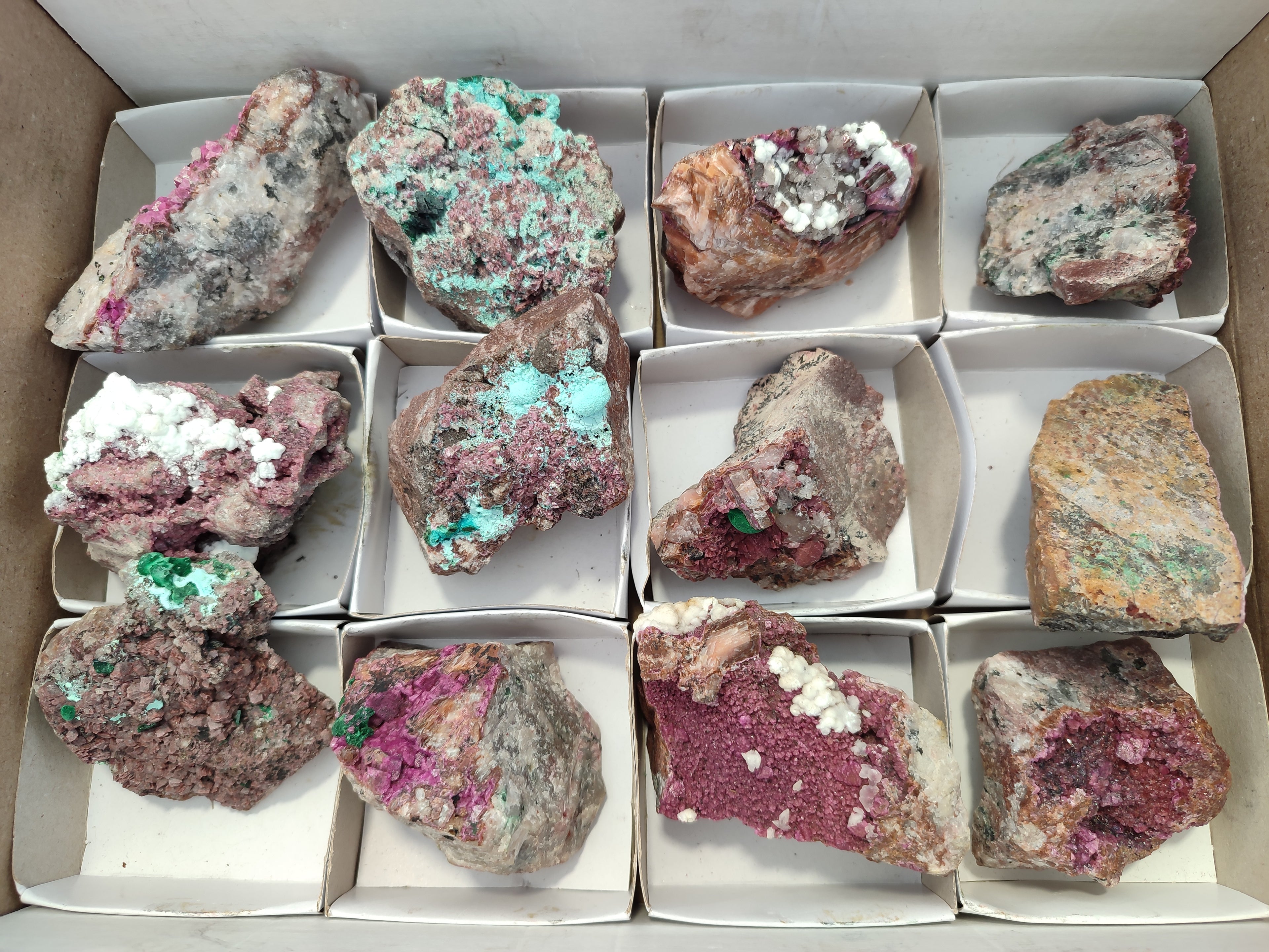 Natural Salrose Cobaltion Dolomite Specimens x 12 From Kakanda, Congo - Toprock Gemstones and Minerals 