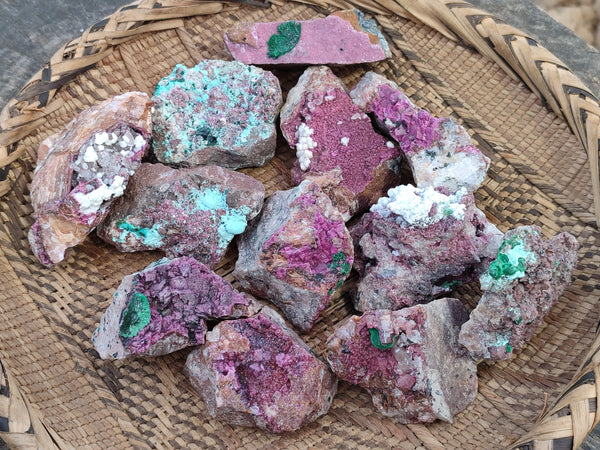 Natural Salrose Cobaltion Dolomite Specimens x 12 From Kakanda, Congo