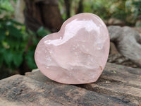 Polished Rose Quartz Hearts x 3 From Ambatondrazaka, Madagascar