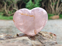 Polished Rose Quartz Hearts x 3 From Ambatondrazaka, Madagascar