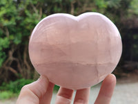 Polished Rose Quartz Hearts x 3 From Ambatondrazaka, Madagascar
