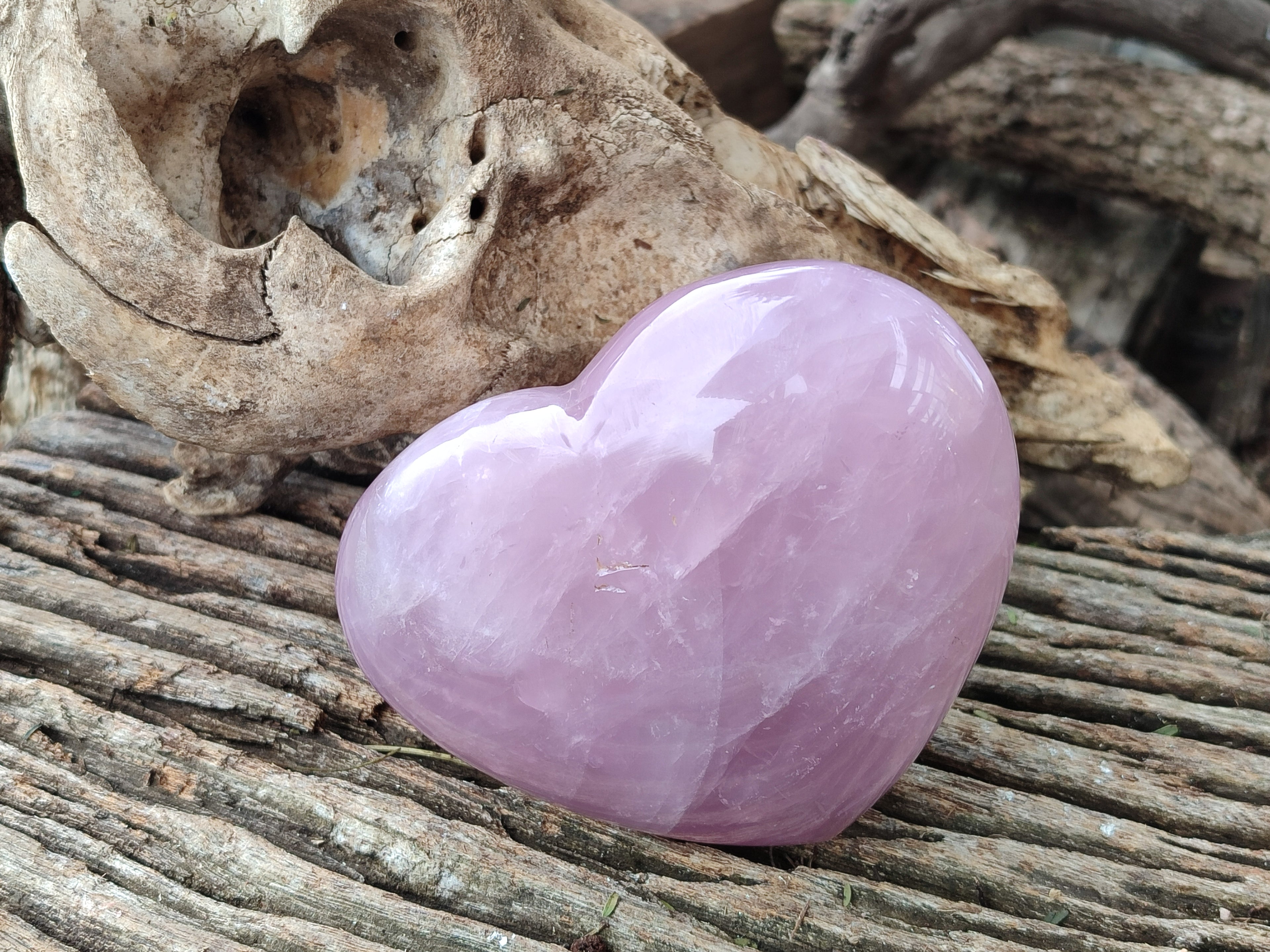 Polished Rose Quartz Hearts x 3 From Ambatondrazaka, Madagascar - Toprock Gemstones and Minerals 