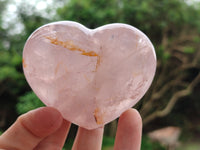 Polished Rose Quartz Hearts x 3 From Ambatondrazaka, Madagascar