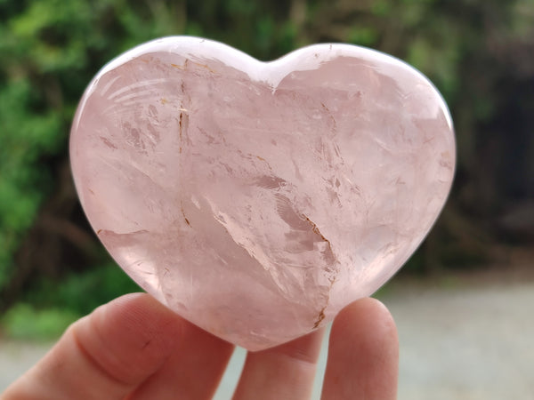 Polished Rose Quartz Hearts x 3 From Ambatondrazaka, Madagascar