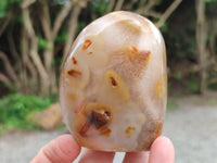 Polished Fossil Flower Agate Standing Free Forms x 4 From Antsahalova, Madagascar