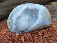 Polished Blue Lace Agate Geodes x 4 From Nsanje, Malawi