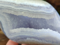 Polished Blue Lace Agate Geodes x 4 From Nsanje, Malawi