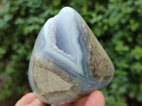 Polished Blue Lace Agate Geodes x 4 From Nsanje, Malawi