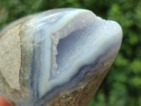 Polished Blue Lace Agate Geodes x 4 From Nsanje, Malawi
