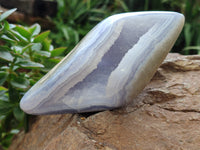 Polished Blue Lace Agate Geodes x 4 From Nsanje, Malawi