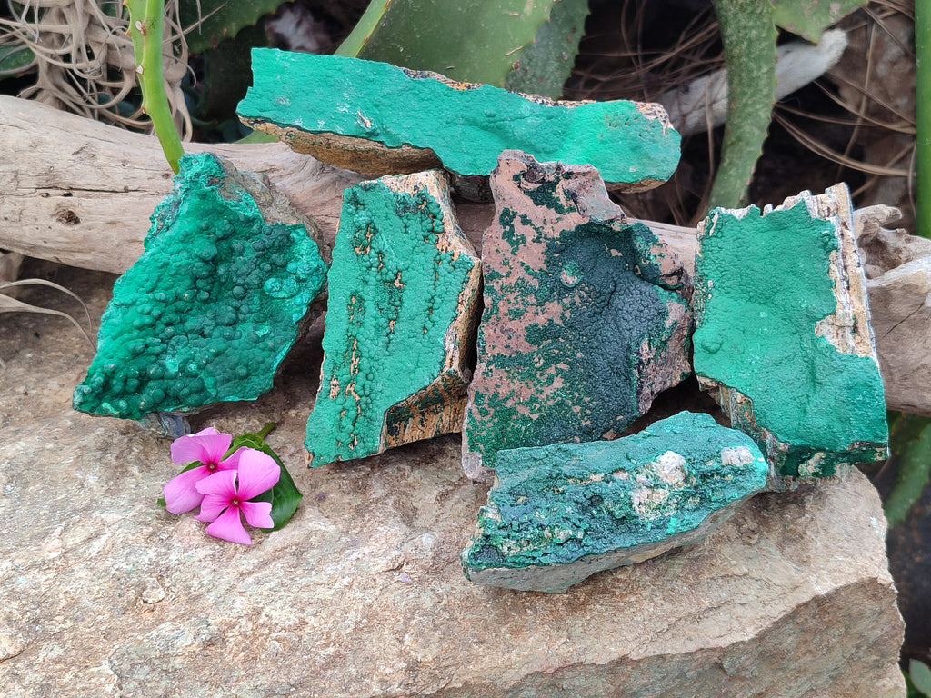 Natural Crystalline Malachite Specimens x 6 From Tenke Fungurume, Congo - Toprock Gemstones and Minerals 