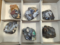 Natural Silver Lead Galena Specimens x 6 From Namibia