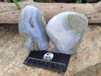 Polished Blue Lace Agate Geodes x 4 From Nsanje, Malawi - Toprock Gemstones and Minerals 